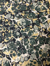 Green Gold and Black Stone Hand Marbled Paper